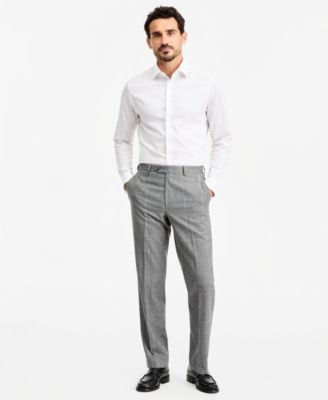 Men's Classic-Fit Wool-Blend Stretch Plaid Suit Separate Pants