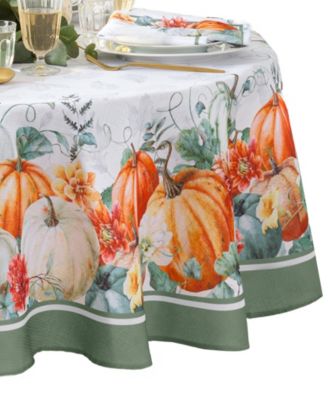 Pumpkin Harvest Vine Double Border Tablecloth, 60" x 84" Oval image