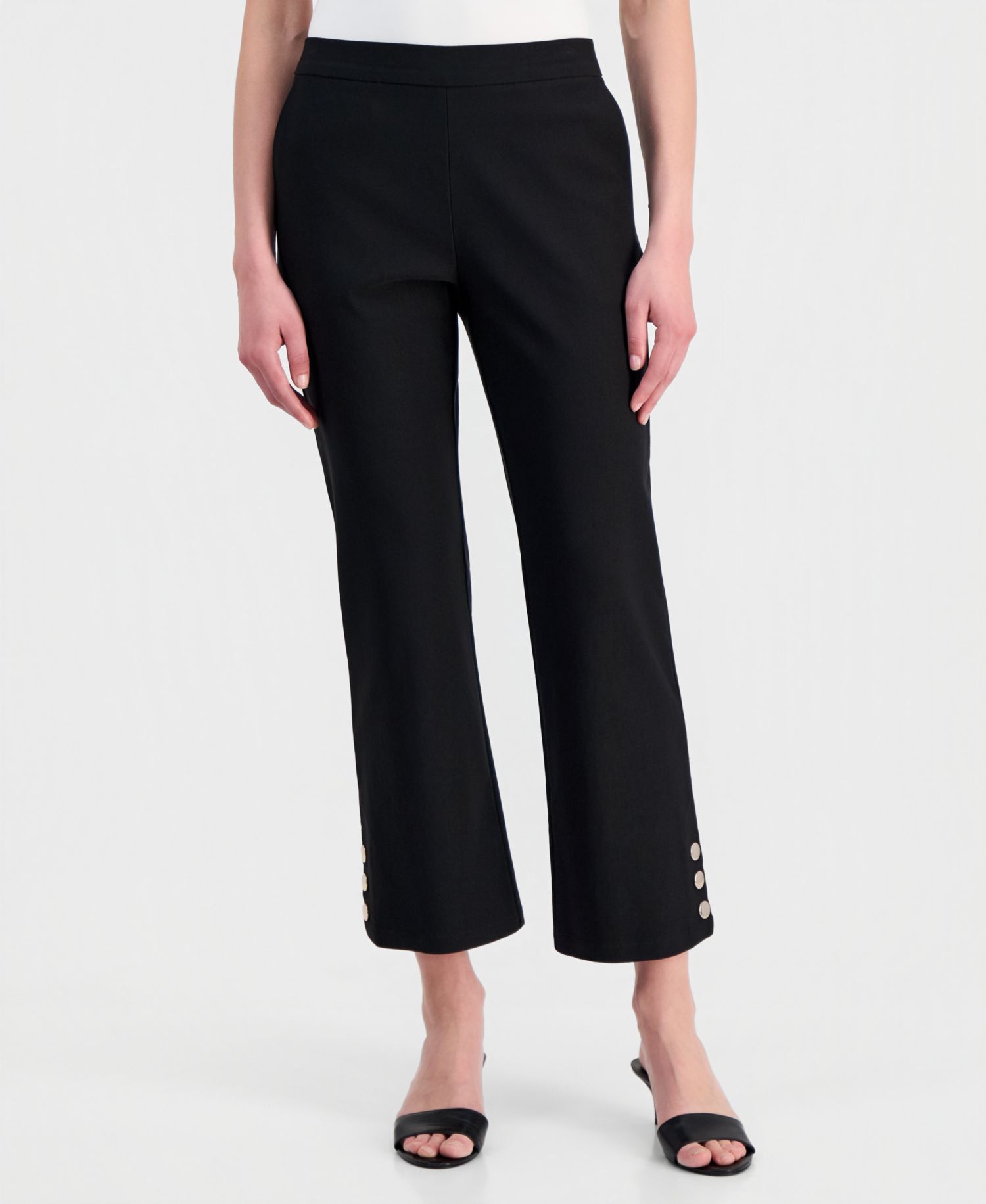 Women's Button-Hem Cropped Pants