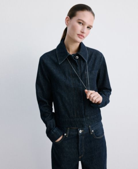 Женские куртки MANGO Pockets Fitted Denim Jacket