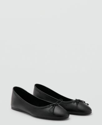 Women's Bow Leather Ballet Flats