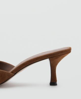 Women's Suede Funnel-Heel Sandals