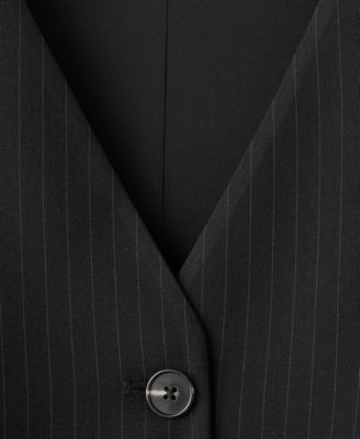 Women's Pinstripe Suit-Style Jumpsuit