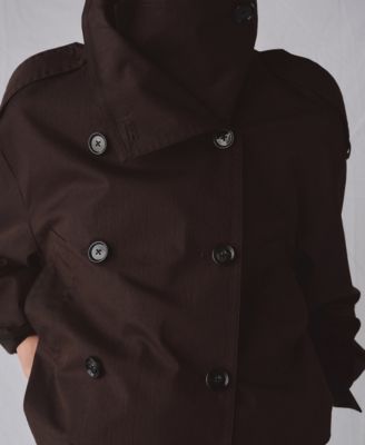 Women's Funnel-Neck Cropped Trench Coat