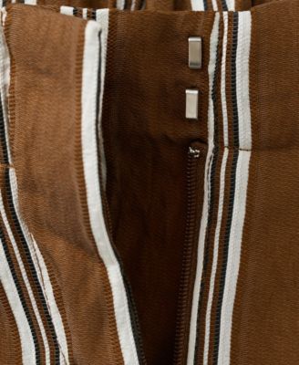 Women's Pleated Striped Pants