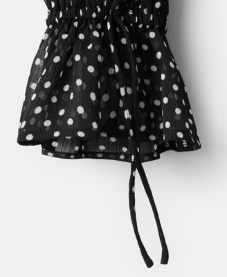 Women's Polka-Dot High-Neck Blouse
