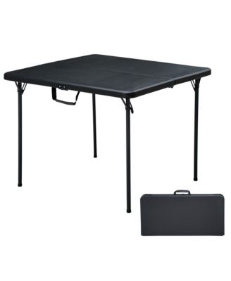 36 Inch Blow Molded Folding Table Compact Portable Fold Card Tables Desk Lightweight Design with Non for Home Patio Balcony RV