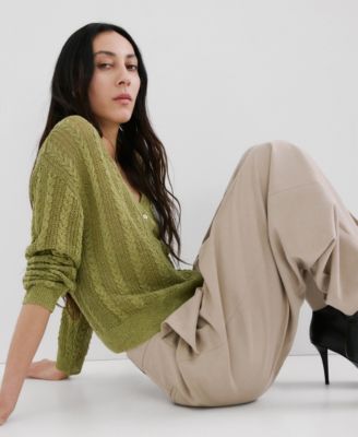 Women's Knitted Braided Cardigan