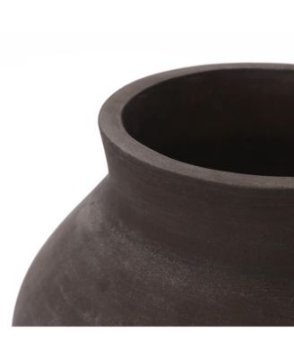 16" Brown Floor Vase, Cement Rustic Vases for Flowers, Large Vases for Decor Living Room, Decorative Flower Vase for Home Decor