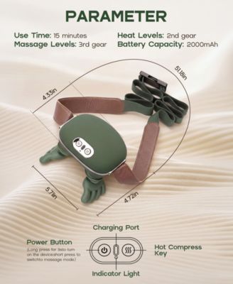 Cordless Neck and Shoulder Massager with Heat and Kneading 3 Massage Modes Deep Tissue Massage Pillow