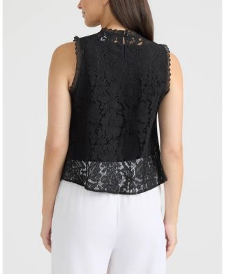 Women's Mix Media Top with Lace