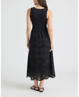 Women's Twofer Dress with Eyelet Skirt