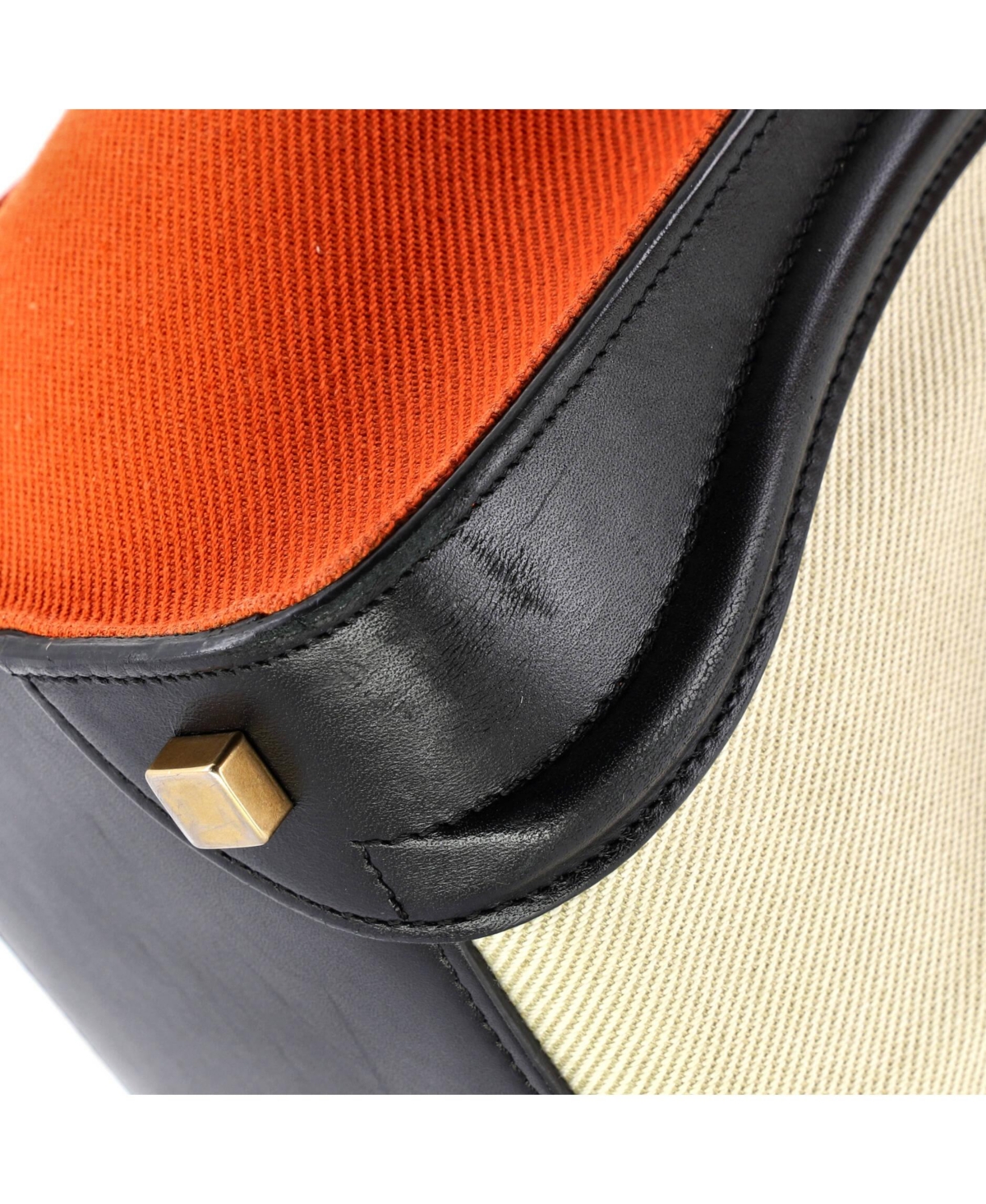 Pre-Owned Celine Micro Tricolor Luggage Bag Canvas and Leather