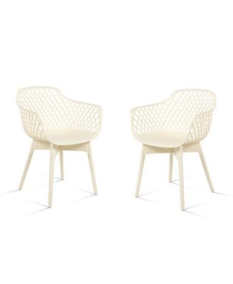 Modern Dining Chairs Set of 2, Weather-Resistant Plastic Cafe Chairs with  Ergonomic Back and Non-Slip Pad, Suitable for Patio, Restaurant