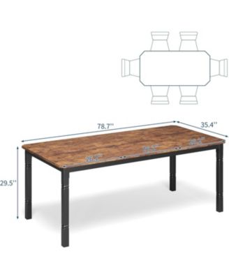 79" Large Dining Table for 6-8, Rectangle Modern Dinner Table