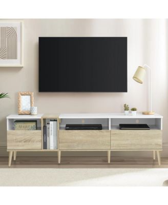 Modern 80" TV Stand cabinet with 3 Drawers & Open Shelves
