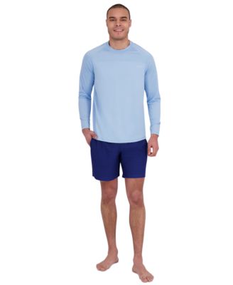 Men's Textured Panel Long -Sleeve UPF 50+ Rashguard