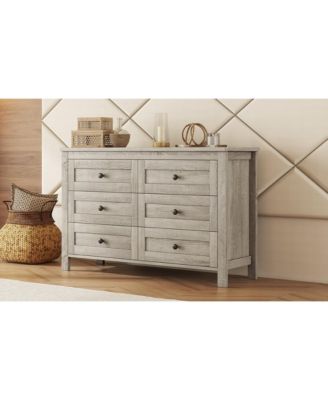 6 Drawer Transitional Dresser Organizer Cabinet for Nursery Home Furniture With Spacious Drawers Easy Assembly Dura