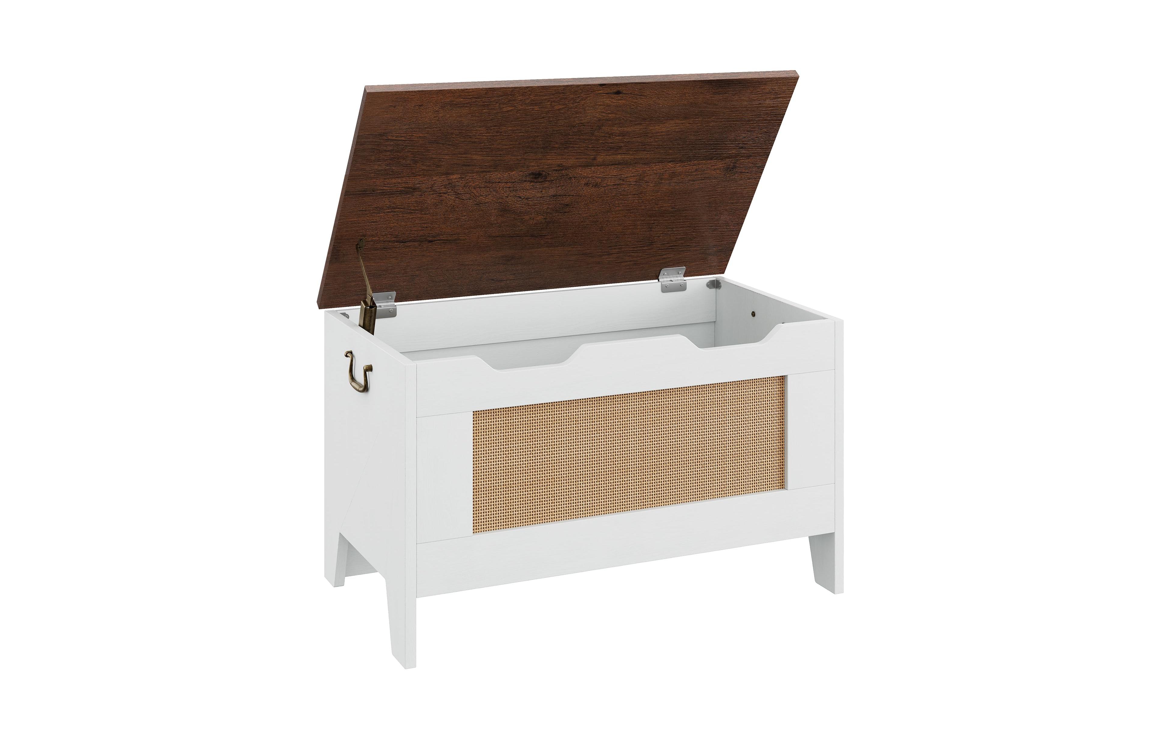 30" Wooden Kids Toy Chest and Storage Bench with Safety Hinge