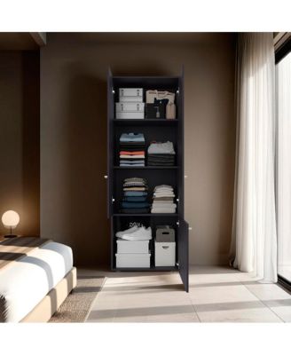 Soham Armoire Extension Duo for Bedroom with 3 Doors 5 Shelves Spacious Storage Organizer