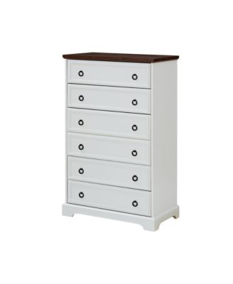 Modern 6 Drawer Dresser Tall Chest for Bedroom Living Room with Easy Pull Handle
