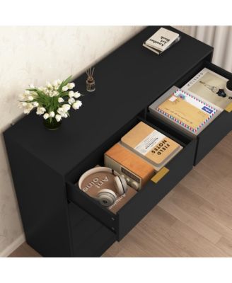 Tall 8 Drawer Dresser 47.2-Inch-Wide Wood for Bedroom Closet Storage