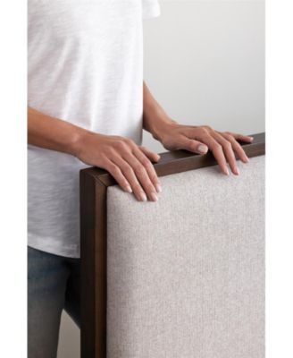 Upholstered Wood Headboard Modern Minimalist 40.5 inch Tall with Wooden Trim