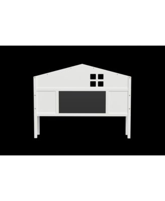 Full Size Headboard Storage Cabinet with Chalkboard for Montessori Bed