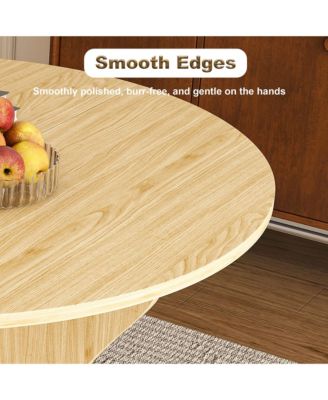 Folding Dining Table, Round MDF Drop Leaf Table for 2–4 People, for Kitchen, Balcony, or Small Apartments