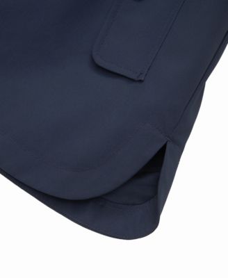 Girls Trench Coat Hip-Length Hooded Jacket