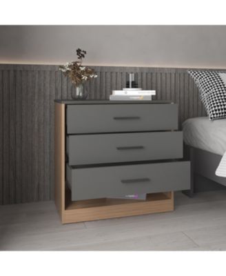 Modern 6 Drawer Dresser Engineered Wood Cabinet Handle Free for Bedroom Living Room Closet