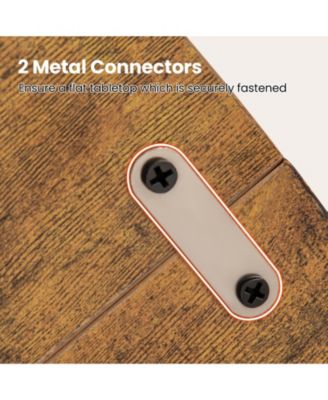 47 Inch Dining Table for 4-6 People Round Kitchen Table with Cross Base