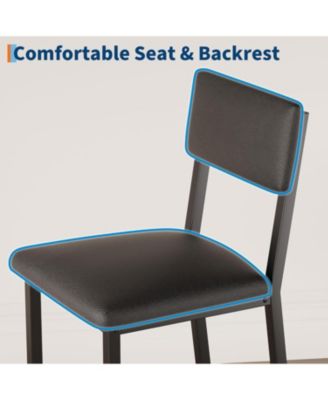 3-Piece Counter Height Dining Table Set with 2 Upholstered Bar Stools