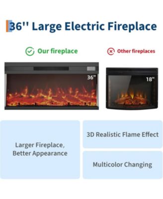 68" Farmhouse Electric Fireplace TV Stand, Entertainment Center with Open Storage Cabinets for TVs up to 75", Media Console for Living