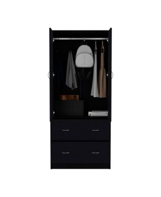 Edie Armoire for Bedroom with Hanging Rod Lower Drawer Upper Shelf