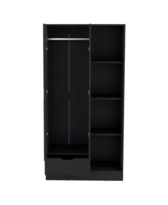 Armoire 71 Inch High with 1 Drawer 4 Tier Open Shelves and 2 Doors