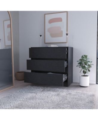 Modern 4 Drawer Dresser MDF Cabinet with Wheels for Bedroom Living Room Entryway