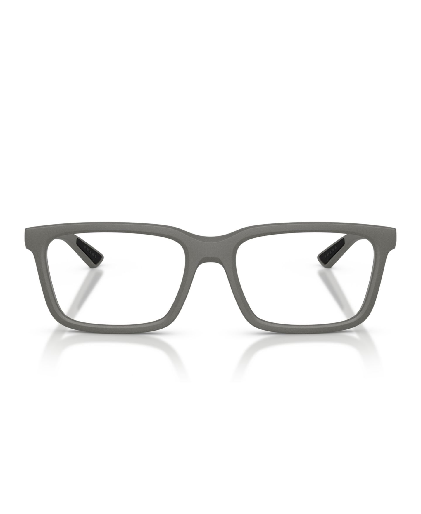 Мужские очки PRADA LINEA ROSSA Man Rectangle Plastic PS 02SV Eyeglasses, цвет: Металлический серый — фото 2