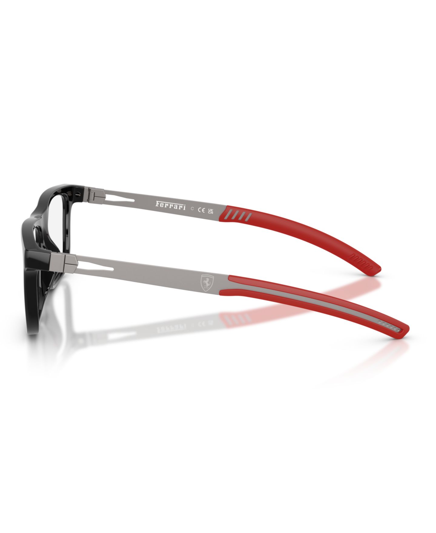 Мужские очки Scuderia Ferrari Man Pillow Plastic FZ8026U Eyeglasses, цвет: Чёрный блестящий — фото 4