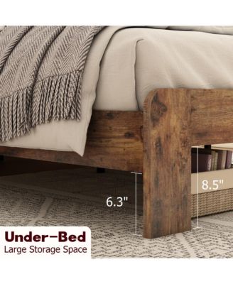 Wood Bed LED Storage Headboard 2 USB Noise Free