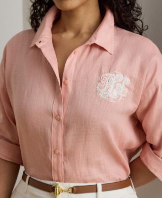 Plus Size Eyelet-Logo Shirt