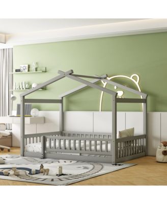Wood House Bed Fence