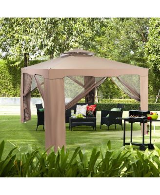 10'x 10' Canopy Gazebo Shelter W/Mosquito Netting Outdoor Patio