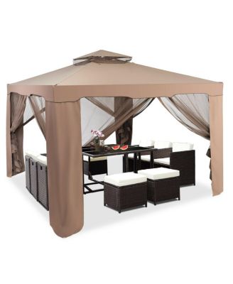 10'x 10' Canopy Gazebo Shelter W/Mosquito Netting Outdoor Patio