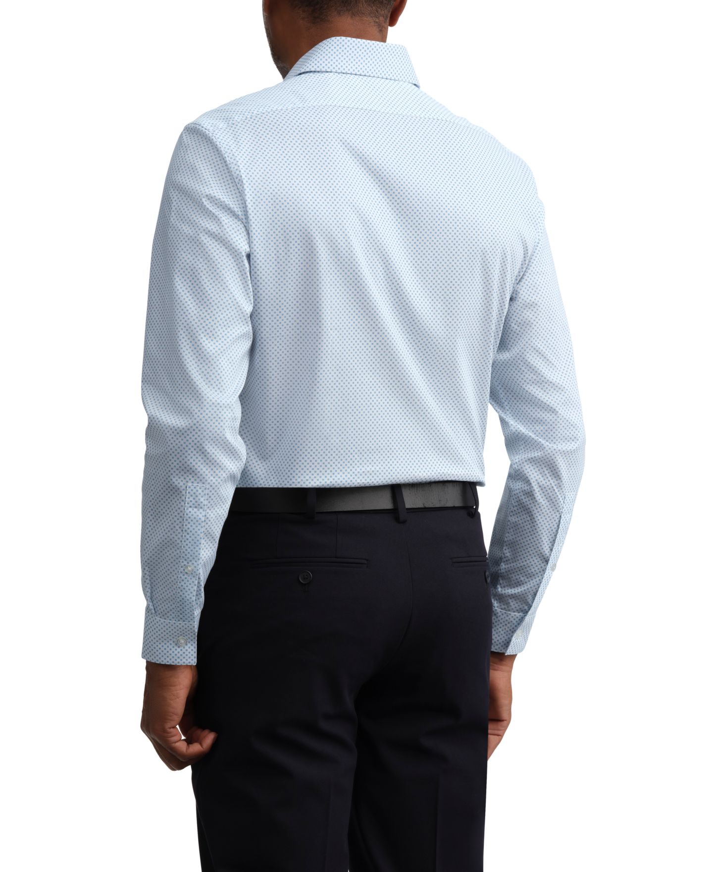Мужская рубашка Kenneth Cole Reaction Techni-Cole Stretch Slim-Fit Dress Shirt, цвет: Белый разноцветный — фото 2