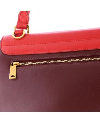 Small Bicolor Trapeze Bag Leather