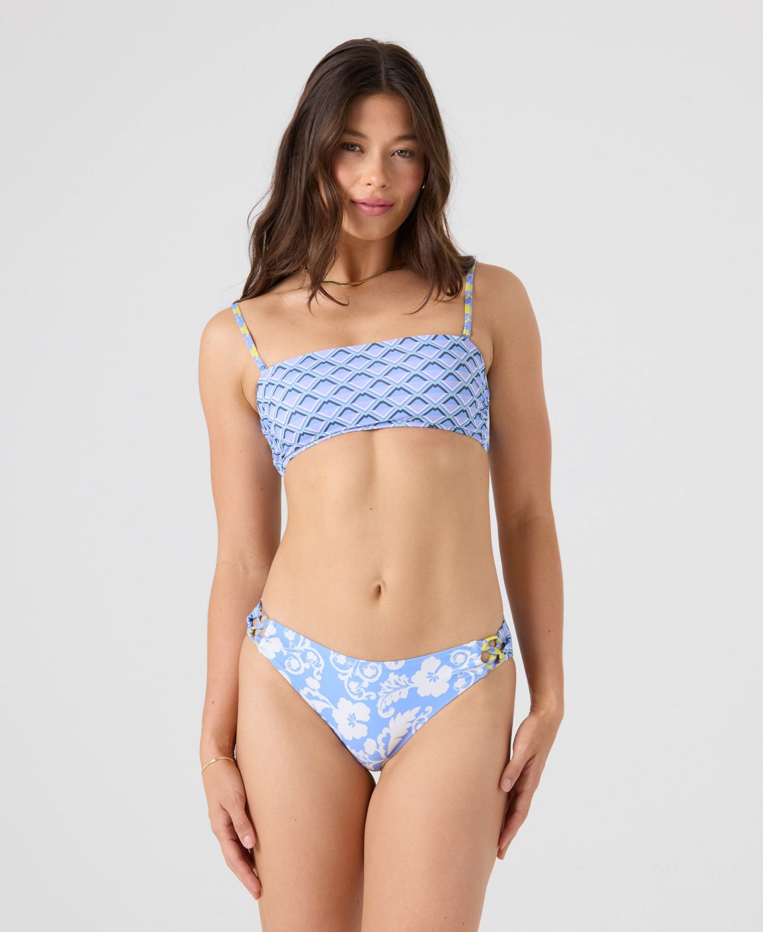 Golden Glow Lace Up Bandeau and Cheeky Bottoms