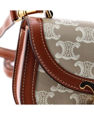 Mini Triomphe Besace Clea Top Handle Flap Bag Triomphe Coated Canvas