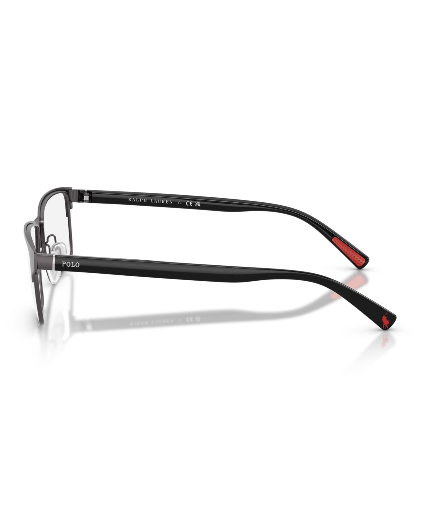 Мужские очки Polo Ralph Lauren Man Rectangle Metal PH1243 Eyeglasses, цвет: Тёмный графитовый металлик — фото 5