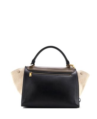 Medium Trapeze Bag Leather with Canvas